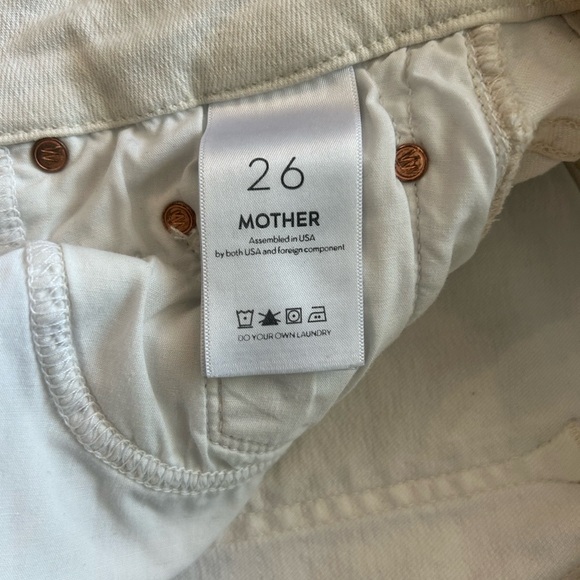 MOTHER Women's Distressed Skinny Jeans in Creamy/White - Picture 3 of 7